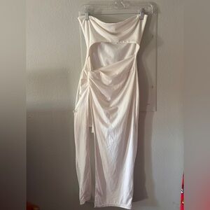 Elegant White Cut-Out Dress